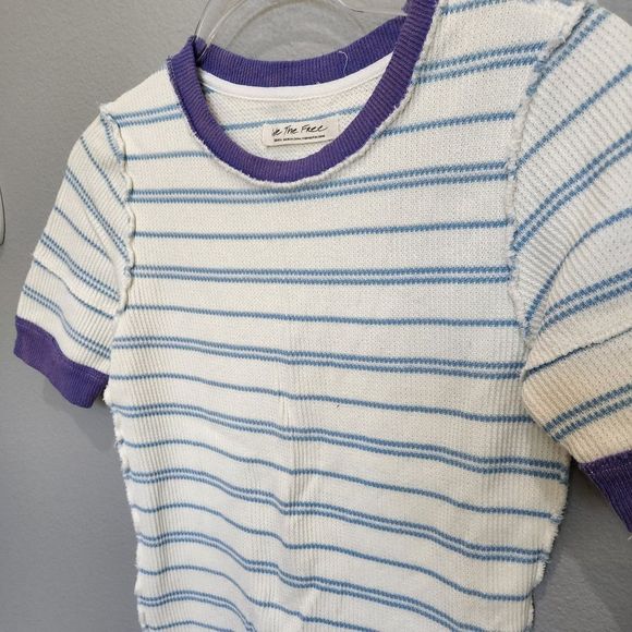 Free People We the Free striped blue top - Picture 2 of 4